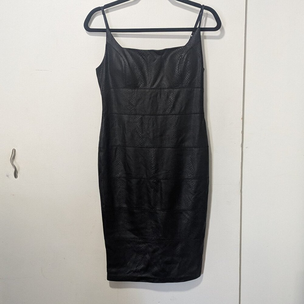 bebe Snake-Embossed Bandage Dress Bodycon Y2K